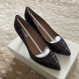 LK Bennett Floret Heels, Brown Croc effect